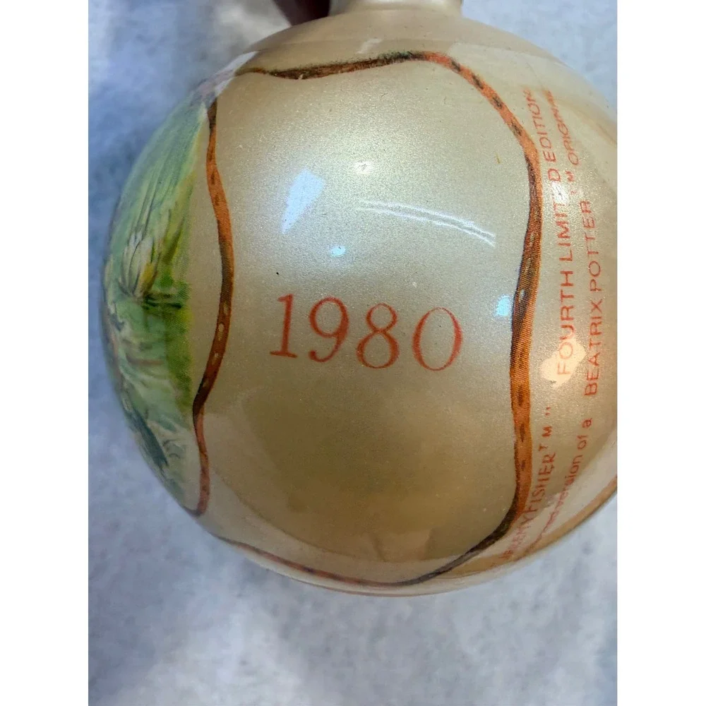 Vintage 1980 Schmid Beatrix Potter Jeremy Fisher Satin Ball Ornament Limited Ed